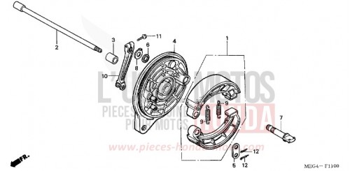 PANNEAU DE FREIN ARRIERE VT750CA7 de 2007